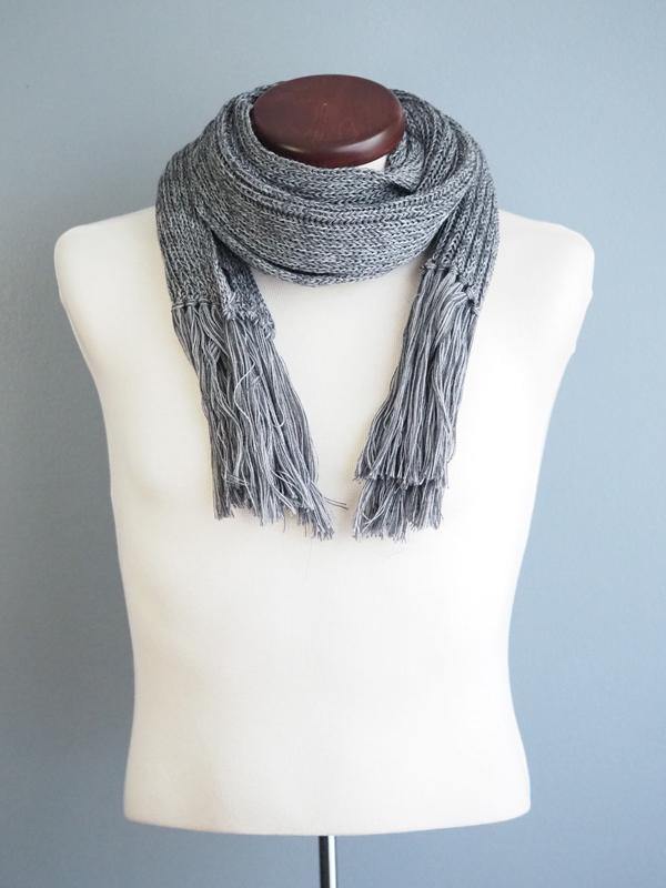 MOSCOW FRINGED WOOL SCARF - GRAY - Cochic