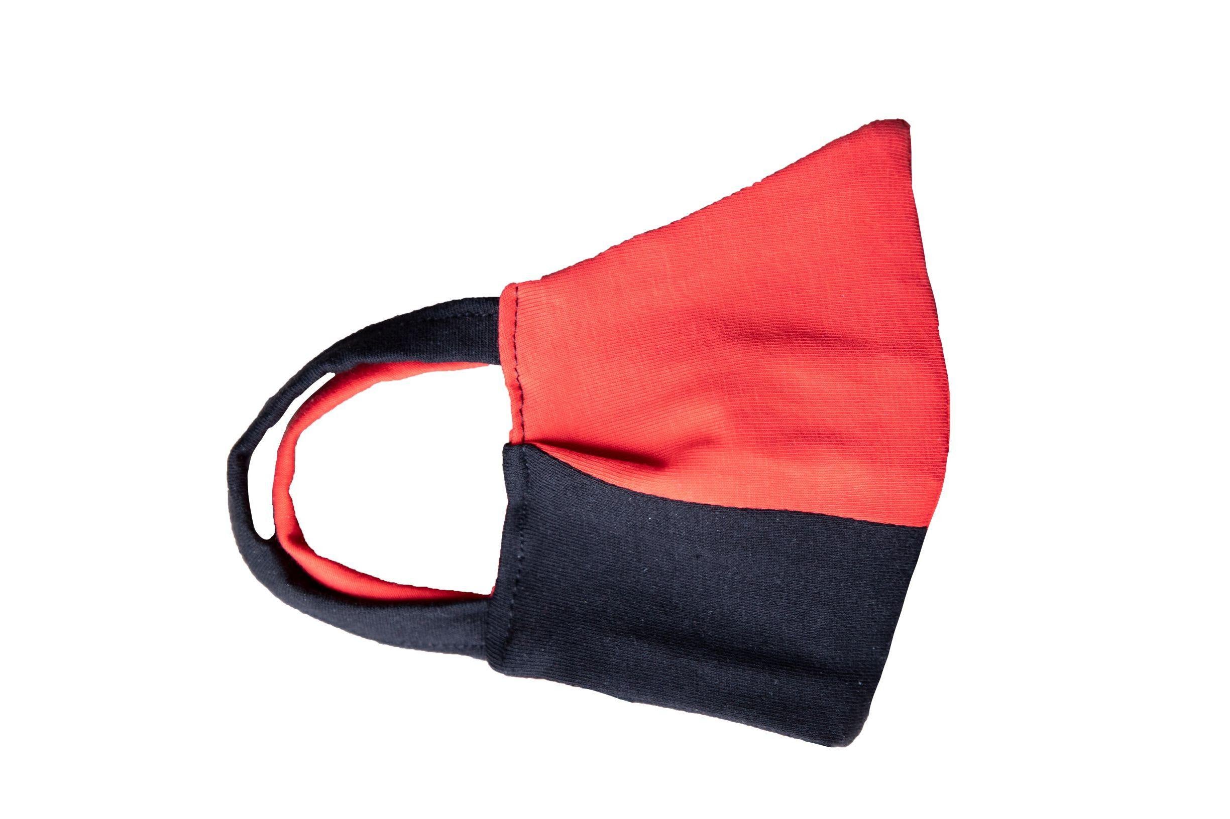 Antibacterial Mask Solid Black/Red Junior Size - Cochic