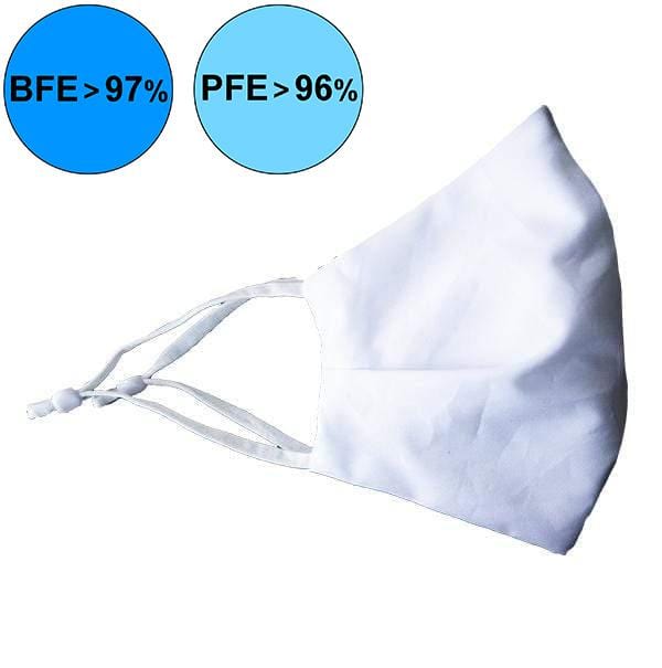 Masque 99.9% Antibactérien Blanc Solide en Coton